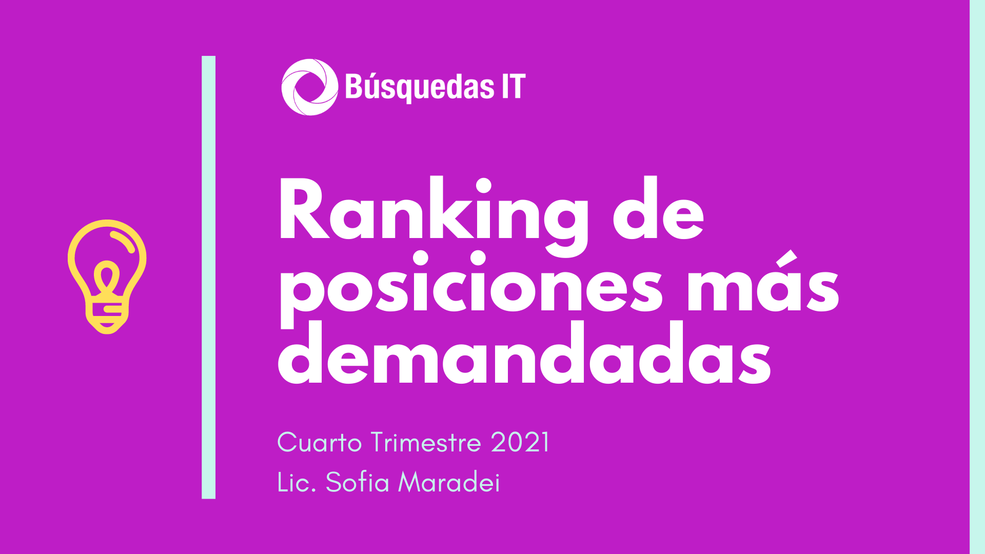 Ranking de Posiciones más demandadas: 4to Trimestre 2021