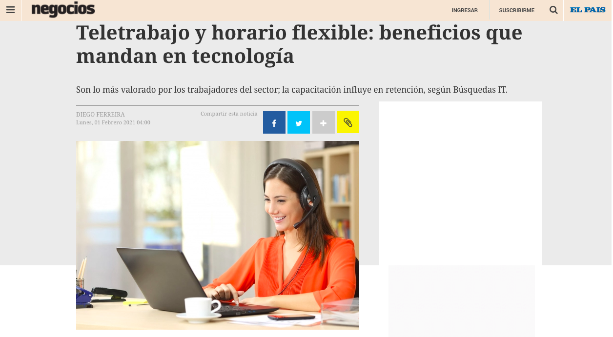 Teletrabajo y horario flexible: beneficios que mandan en tecnología